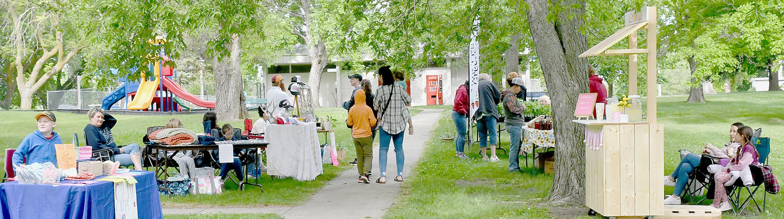 Ten Vendors Set Up in East City Park for The Market