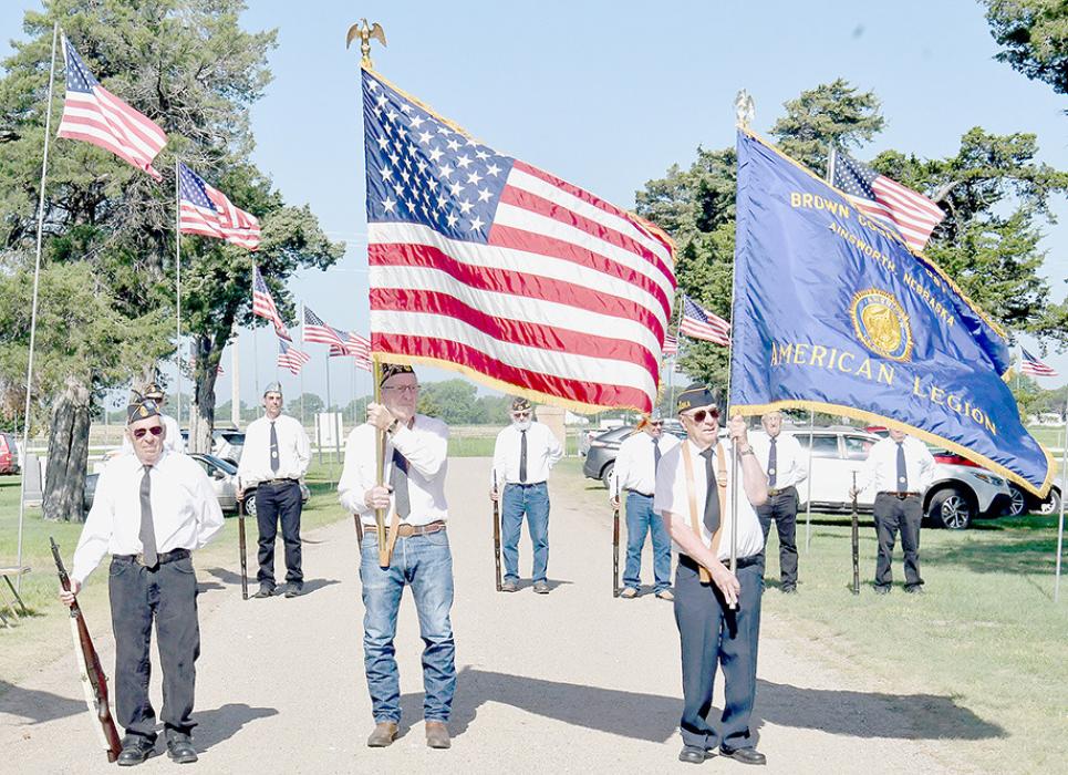Members of the American Legion Post #79 and Sons of the American Legion posted the Colors and provided the Salute to the Honored Dead during the Memorial Day Program on May 29th at the Ainsworth Cemetery.